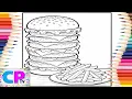 Quad Burger and Fries - Coloring Food by Drawing