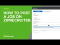 ZipRecruiter How to Post a Job on ZipRecruiter