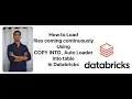 Load files from blob storage to Databricks using COPY INTO Auto Loader