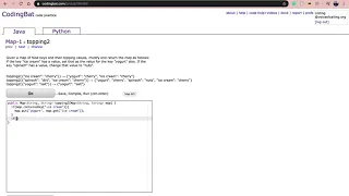 Map-1 topping2 Java Tutorial Codingbat com