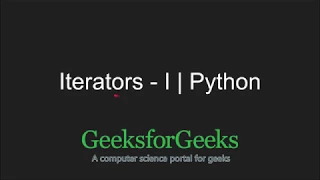 Python Programming Tutorial Iterator Functions - Part 1 GeeksforGeeks