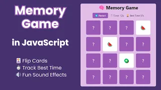 How to Make a Fun Memory Game in JavaScript With Sound Timer