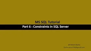 Part 6 Constraints in SQL Server