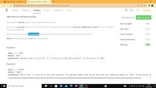 leetcode 2864 Maximum Odd Binary Number In Python
