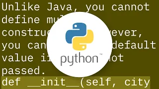 Is it not possible to define multiple constructors in Python