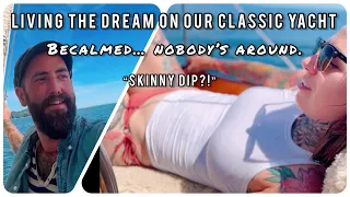 JUMPING Off A Boat NUDE In 1300 Feet!?! Lithium Powered Motor Sailing! SAILOR BARRY & HAILLY S2 EP3