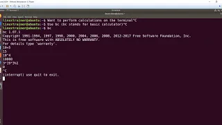 Perform calculations in terminal Linux LWL