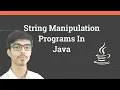 STRING MANIPULATION IN JAVA ICSE CLASS 10 IMPORTANT STRING PROGRAMMING JAVA LANGUAGE COMPUTER ICSE