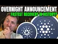 Lagu CARDANO ADA - OVERNIGHT ANNOUNCEMENT!!! FASTEST RECOVERY IN HISTORY?!