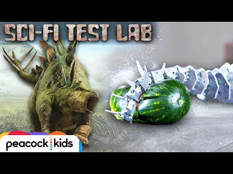 Download MP3 Robotic Stegosaurus Tail SMASHES Watermelon | SCI-FI TEST LAB presented by Jurassic World