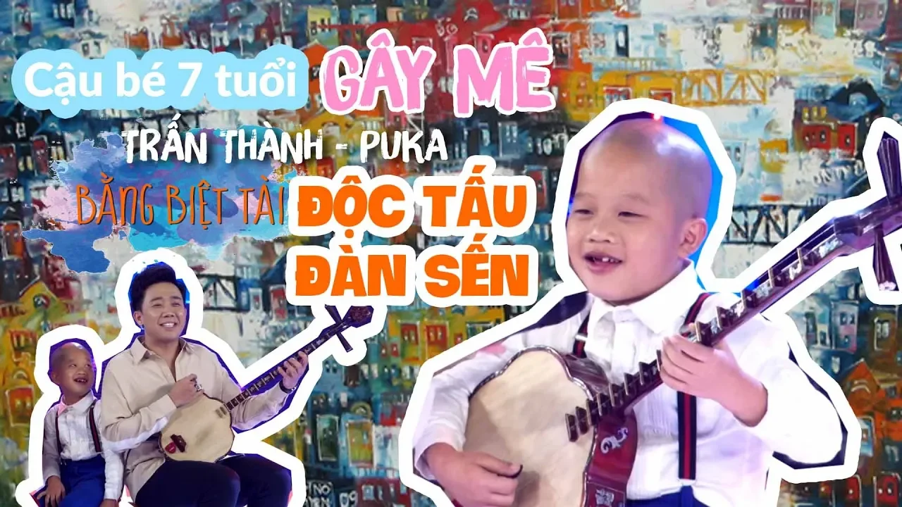 Cậu bé 7 tuổi 'gây mê' Trấn Thành, Puka bằng biệt tài độc tấu đàn sến