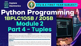 Module 2 Part 4 Tuples in python VTU 1st sem Python Programming