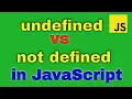 Undefined vs not defined in Js JavaScript tutorial in Hindi Javascript Interview question