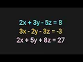 Solving system of equations consisting 3 unknown variables by elimination method