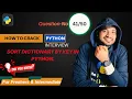 Python Interview Question Sort Dictionary by Key in Python For Beginner