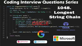1048 Longest String Chain String questions Coding Interview Questions Series
