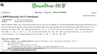 Java Practice It Exercise 10 17 interleave ArrayList collections array list