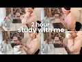2 HOUR study with me : pomodoro method 50/10, deep focus studying, background noise