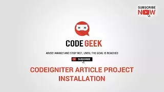 Codeigniter Article Project Installation