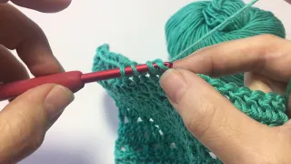 LEFT HANDED INVISIBLE DECREASE for double crochet - US terms for treble crochet