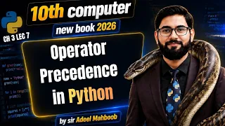 Operator precedence in python in hindi urdu 10th class computer new book 2026