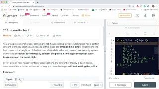 213 House Robber Problem - II