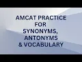 AMCAT Test Preparation English Language Aptitude with Synonyms and Antonyms Vocabulary in Context