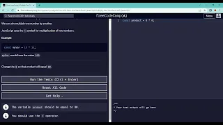 Basic JavaScript Multiply Two Numbers with JavaScript freeCodeCamp org