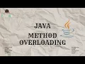 METHOD OVERLOADING - JAVA V-CODE CSI VIT-AP