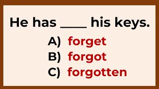 Irregular Verb Quiz CAN YOU SCORE 25 25 Challenge 