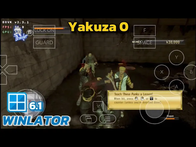 Winlator 6.1 - Gameplay Yakuza 0 | Freeze - Windows