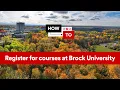 How to register for courses at Brock University