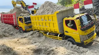 Jalan penuh pasir HISAP‼️Canter hdx muatan pasir AMBLAS saat LOADING pasir LAUT #rctruck 