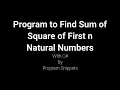Program to find sum of square of First n numbers using constructor with C