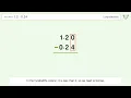 Long Subtraction Problem 1 2-0 24 Step-by-Step Solution