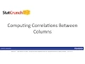 StatCrunch Computing Correlations between Columns