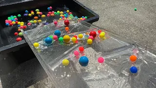 ウォーターマーブルラン☆透明スロープと大きい玉と小さい玉