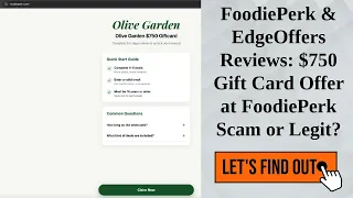 FoodiePerk EdgeOffers Reviews 750 Gift Card Offer at FoodiePerk Scam or Legit