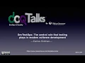 DOQ Talks 2019 DevTestOps the central role that testing plays in modern software development