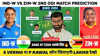 IND-W vs ZIM-W Dream11 Team, IND W vs ZIM W Dream11 Prediction, India vs Zimbabwe 2nd ODI Prediction