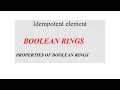 Idempotent Elements and Boolean Ring Abstract Algebra Ring theory