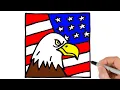 How to Draw Eagle Flag Memorial Day