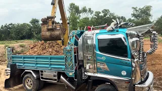 #รถแม็คโครตักดิน #Cat313D ตักดินใส่รถหกล้อ #รถดั้มดิน #truck