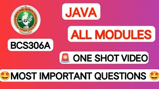 VTU OOP with Java All Modules Important Questions BCS306A 3rd Sem One Shot Revision