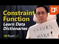 Constraint Function in Data Dictionaries