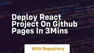 Deploy react project on github pages in 3mins