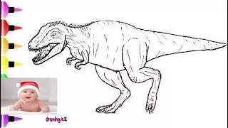 Draw T REX Dinosaur in Jurassic World and Dinosaur Coloring Pages for Kid 150