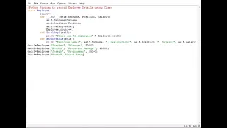 Python Program to record Employee Details using Class