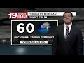 Occasional showers overnight ahead of a stretch of cool temps