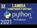 Python 3 9 Tutorials Lambda Function In Python Anonymous Function Python Tutorial For Beginners